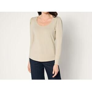 Me By Jennie Garth Size 3X Creamy Beige Oakley Knit Top A671170 NWOT